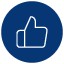 Thumbs-up icon for features on CurioBuddy