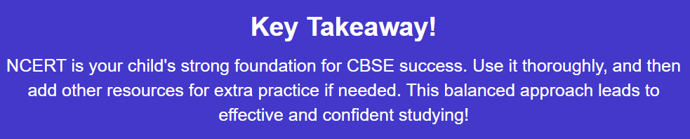 Key takeaway for NCERt school textbook